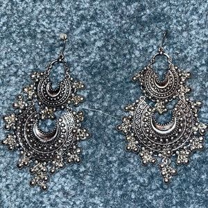 Silver boho earrings